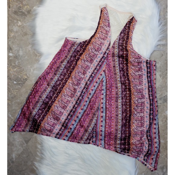 SELF ESTEEM VTG Floral Open Front Vest Boho Sz M - Picture 1 of 6